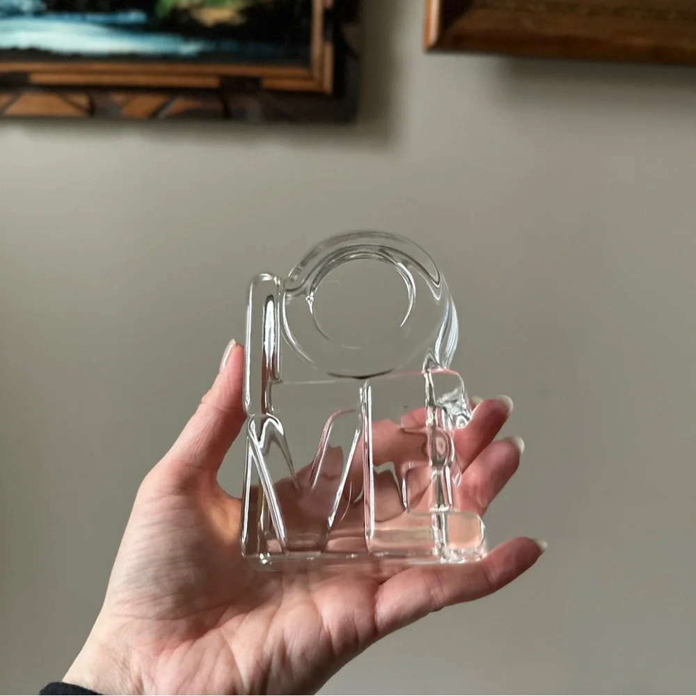 Glass Art Sculpture Paperweight “LOVE” Tiara Exclusives Lead Crystal Glass
